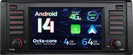 XTRONS Android 14 Automobilinis radijas su navigacijos sistema BMW E39 M5 Octa-Core 4+64GB 7 colių ekranas Integruotas 4G LTE CarPlay Android Automobilinis AKM DSP GPS Bluetooth WiFi Pasirinktinai DAB OBD DVR