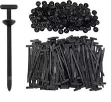 Yunzhou Universal-Kabelbinderschnallen aus Nylon, robust, selbstsichernd, Reißverschluss-Klammern zur Befestigung, Autoreparatur und den täglichen Gebrauch (100 x Kabelbinder + 100 x Clip), 200 Stück