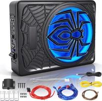 Žemųjų dažnių garsiakalbis Automobilis aktyvus po sėdyne 10 colių 1250 W Ultra Flat Bass Box Bass garsiakalbis su stiprintuvu Automobilis Audio Transporto priemonių garso sistema Automobilių sunkvežimis SUV RGB Ultra plonas aukštas žemo dažnio atnaujinima