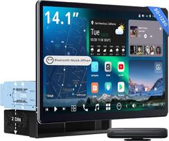 [14,1 colių QLED] ATOTOZONE AI "Android" automobilinis radijas su 1 DIN ir dvigubu DIN, 8G + 128G, "Flexview" ekranas, 7.1.2 CH garso įrašas, 4G LTE, belaidis "CarPlay" ir "Android Car", 36B-EQ, dviejų juostų "WiFi", HDMI IN, X10G141E