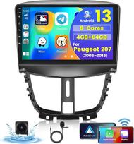 [8 branduolių 4G + 64G] Hikity Car Radio Android 15 Peugeot 207 2006-2015 9 colių jutiklinio ekrano automobilinis radijas su 1280 x 720 pikselių 32EQ DSP FM RDS Belaidis Carplay Android automobilinė GPS navigacija WiFi atbuline eiga
