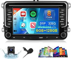 [8 Core 6G + 128G] Inefala automobilinis radijas VW Golf Passat Tiguan Polo Caddy Seat, 7 colių ekrano automobilinis radijas "Bluetooth" su belaidžiu "CarPlay" "Android" automobiliniu GPS WiFi RDS/FM USB SWC mikrofonas atbulinės eigos kamera