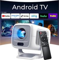 [Natūralus 1080P FHD/AI vizualinis kalibravimas] Išmanusis projektorius "Dolby Audio", 600 ANSI liumenų, 4K mini projektoriaus palaikymas, automatinis fokusavimas ir krypties keitimas, "Android 11", nešiojamasis projektorius su "WiFi 6" ir "Bluetooth 5.4
