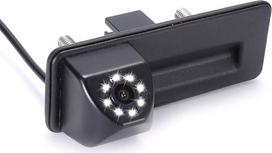 【8 LED naktinio matymo diodų】 Aukštos kokybės galinio vaizdo kamera su bagažinės rankena ir jungikliu, atspari vandeniui, plačiu kampu, skirta VW Skoda Superb Combi/Yeti/Fabia Y6/Octavia Sedan 2005/Audi A1