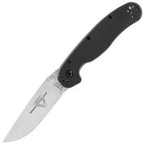 Ontario RAT-2 Folder AUS-8 Silver Plain/Black Handle Sulankstomas peilis