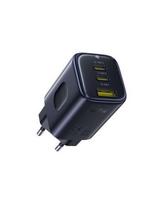 Sieninis įkroviklis PicoGo AE11 67W USB-A + 2xUSB-C QC PD, juodas