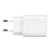 Įkroviklis DELTACO USB GaN, 1x USB-A 30 W, 1x USB-C PD 35 W, PPS, baltas / USBC-AC159