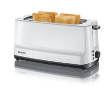 Severin Automatic Long-Slot Toaster AT 2234 (white/gray, 1,400 watts, for 4 slices of toast)