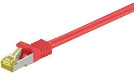 Goobay RJ-45 Patch Cable Cat 6.a S/FTP (PIMF), with Cat.7 solid core cable (red, 2 meters, 500 MHz)