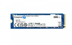 KINGSTON SSD | NV3 | 500GB | M.2 2280 form factor SSD | PCIe NVMe Gen 4.0 (x4) solid-state drive interface | 5000MB/s read speed | 3000MB/s write speed