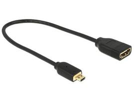 Delock Micro HDMI to HDMI 4K adapter cable (black, 20cm)