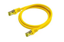 Python Cat.7 patch cable with solid core S/FTP PiMF, halogen-free, 3m, yellow