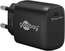 Goobay USB-C PD GaN Fast Charger 25 Watt (black, Power Delivery 3.0)