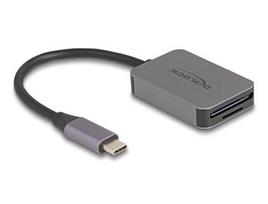 Delock USB Type-C Card Reader for SD or Micro SD Memory Cards (gray)
