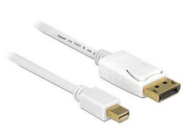 Delock Mini-DisplayPort 1.2 (male) to DisplayPort (male) adapter cable, 4K, white, 7 meters