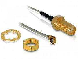 Delock SMA antenna cable connector for installation  MHF /U.FL-LP-068 compatible connector (20cm)