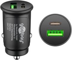 Goobay Dual-USB Car Fast Charger USB-C PD (black, Power Delivery)