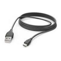 Hama Cable 00201588 / USB-A to Micro-B, 3m, Black
