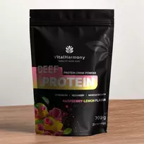 VitalHarmony Beef Protein 700g jautienos baltymai - Aviečių-citrinos