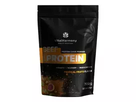VitalHarmony Beef Protein 700g jautienos baltymai - Tropinių vaisių