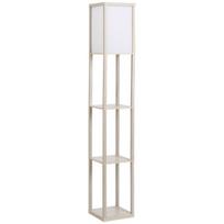 Pastatoma lempa su 3 lentynomis E27 26x26x160 cm ąžuolas balta 1 vnt