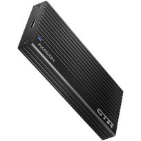 Superfast external AXAGON EEM2-GTR THIN RIB box with USB 3.2 Gen 2 interface is designed for NVMe (PCI-Express) M.2 SSD disks. T