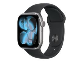 Apple Watch Series 11 GPS + Cellular 42mm išmanusis laikrodis, sidabrinis aliuminis, Purple Fog sportinis dirželis S/M