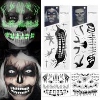 Tikroviškos Helovino laikinos veido tatuiruotės Halloween 4 lapai
