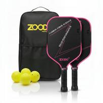 Pikelių raketės Zoodo P4 T700 anglies pluošto Gradient pink rinkinys 4 kamuoliukai