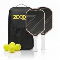 Zoodo P2 T700 anglies pluošto rožinės spalvos piklbolo raketės rinkinys 4 kamuoliukai USAPA