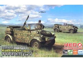 Hero Hobby Kits - German PKW Typ k1 Kübelwagen Type 82 2 in 1 + MG34, 1/35, H35005