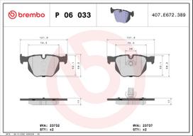 BREMBO Stabdžių kaladėlių komplektas XTRA LINE P 06 033X