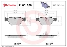 BREMBO Stabdžių kaladėlių komplektas XTRA LINE P 06 036X