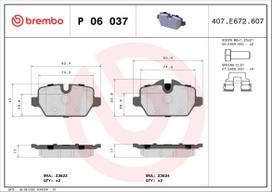 BREMBO Stabdžių kaladėlių komplektas XTRA LINE P 06 037X