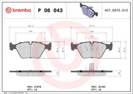 BREMBO Stabdžių kaladėlių komplektas XTRA LINE P 06 043X