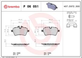 BREMBO Stabdžių kaladėlių komplektas XTRA LINE P 06 051X