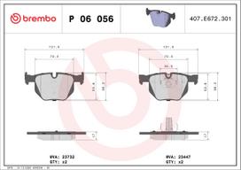 BREMBO Stabdžių kaladėlių komplektas XTRA LINE P 06 056X