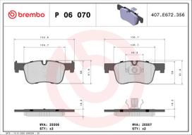 BREMBO Stabdžių kaladėlių komplektas XTRA LINE P 06 070X