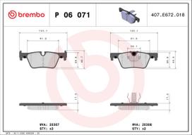 BREMBO Stabdžių kaladėlių komplektas XTRA LINE P 06 071X
