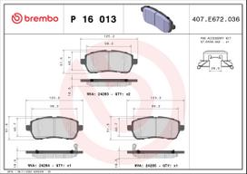 BREMBO Stabdžių kaladėlių komplektas XTRA LINE P 16 013X