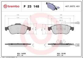 BREMBO Stabdžių kaladėlių komplektas XTRA LINE P 23 148X