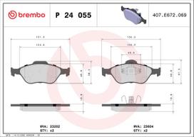 BREMBO Stabdžių kaladėlių komplektas XTRA LINE P 24 055X