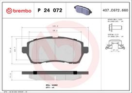 BREMBO Stabdžių kaladėlių komplektas XTRA LINE P 24 072X