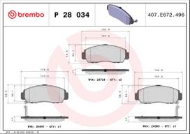 BREMBO Stabdžių kaladėlių komplektas XTRA LINE P 28 034X