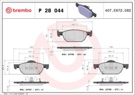BREMBO Stabdžių kaladėlių komplektas XTRA LINE P 28 044X