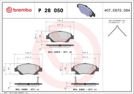 BREMBO Stabdžių kaladėlių komplektas XTRA LINE P 28 050X