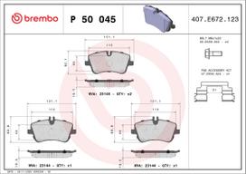 BREMBO Stabdžių kaladėlių komplektas XTRA LINE P 50 045X