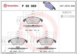 BREMBO Stabdžių kaladėlių komplektas XTRA LINE P 50 069X