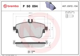BREMBO Stabdžių kaladėlių komplektas XTRA LINE P 50 094X