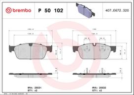 BREMBO Stabdžių kaladėlių komplektas XTRA LINE P 50 102X